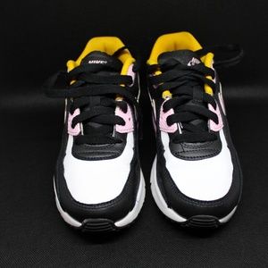 Girls Nike Airmax 90 White/Black/Pink 3Y/Women's 4.5
